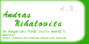 andras mihalovits business card